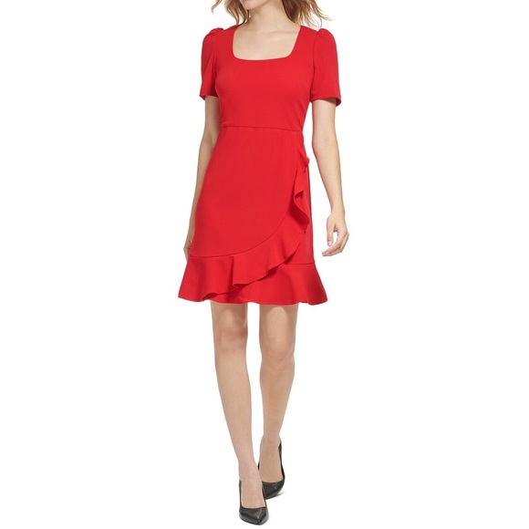 Karl Lagerfeld Paris Ruffled A-Line Dress Size 8 - Picture 5 of 8